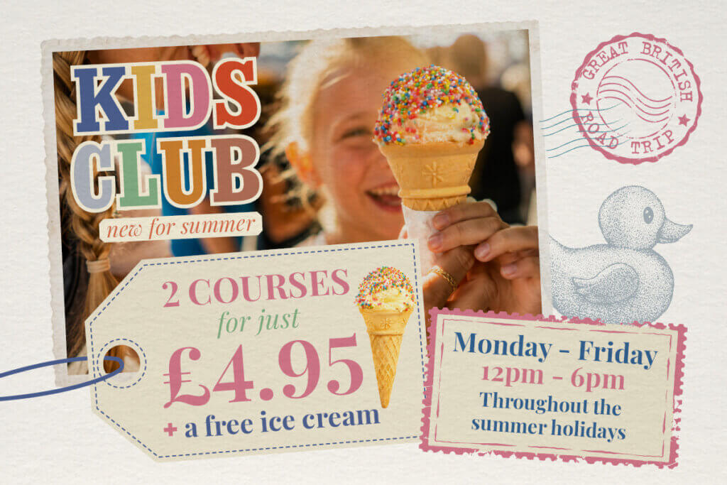 Kid’s Club! 2 Courses for £4.95